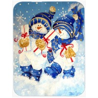 Caroline's Treasures Holiday Delivery Snowman Glass Cutting Board HTJ18147